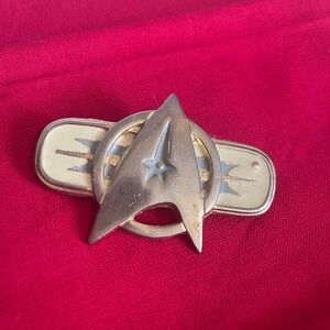 Silver and Gold Star Trek Pin